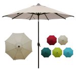 Abba Patio Patio Umbrella Market Outdoor Table Umbrella with Auto Tilt and Crank for Garden, Lawn, Deck, Backyard & Pool, 8 Sturdy Steel Ribs,