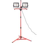 VEVOR Work Light Handheld 5000 Lumen Dual-Head LED Jobsite Lighting with Adjustable Foldable Tripod Stand IP65 Waterproofed