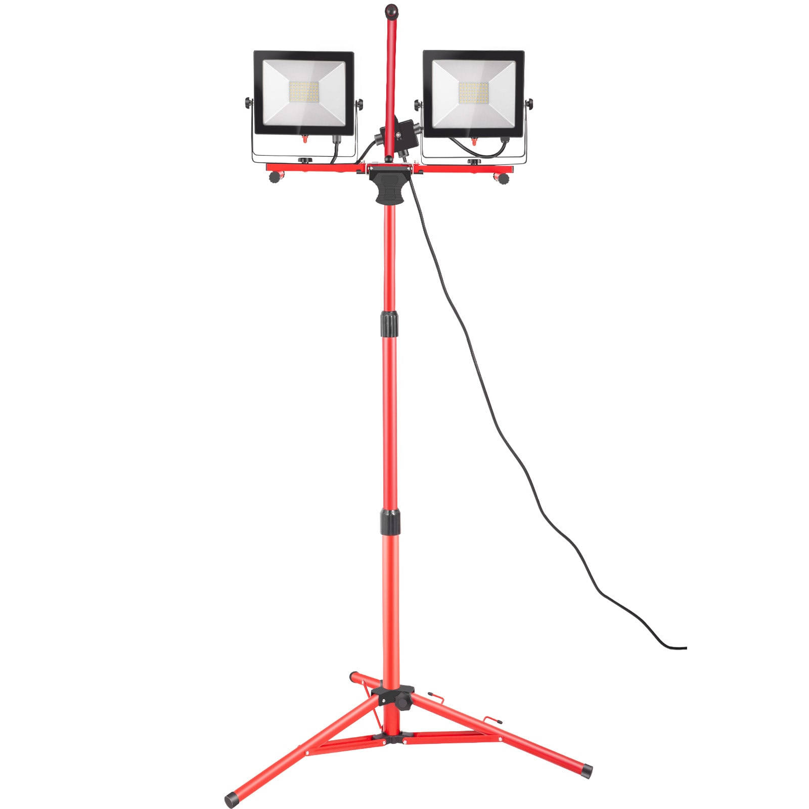 99cfbe4cb0ca371261d9145e31554ca96e1ecf788d770547d7c11e0d38c686e9.jpg VEVOR Work Light Handheld 5000 Lumen Dual-Head LED Jobsite Lighting with Adjustable Foldable Tripod Stand IP65 Waterproofed - Image 1