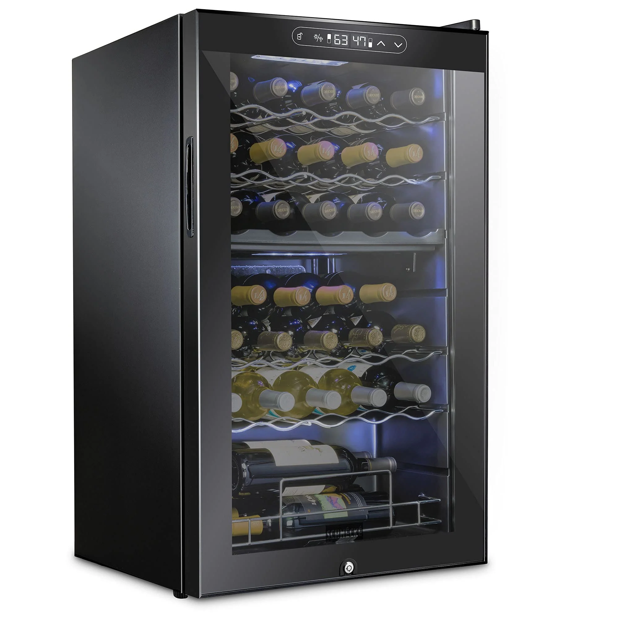 99e3a5b4c58557b4db3727d0ff0c3e7388fc83bceb04c52e3b60ac91155dcf72.webp SCHMECKE 33 Bottle Dual Zone Wine Cooler Refrigerator - Image 1