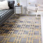 Marilyn Monroe Deco Glam Geometric Area Rug - 8' x 10' - Gray/Gold