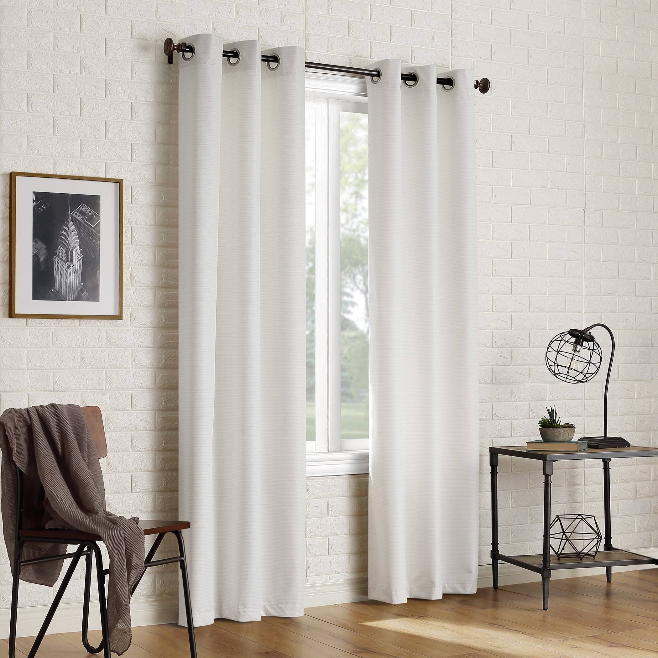 9a2c938a151cb173ce57458c829c18d6c0a02981ede011e3569f17101f3ebf98.jpg Sun Zero 2-Pack Arlo Textured Thermal Insulated Grommet Curtain Panel Pair, Size: 40 x 63, White - Image 1