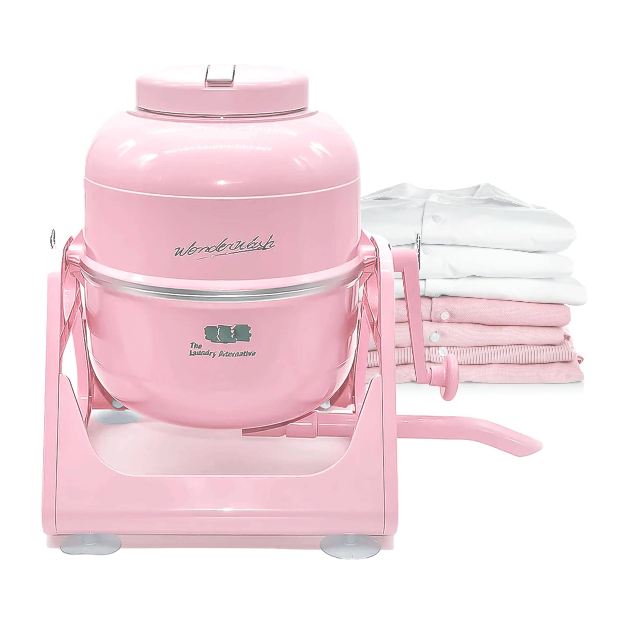 9a474391ee037018f1526dc960b78d2a8ae8de65c5bb848c4c86426dc1eb403d.jpg The Laundry Alternative Wonderwash Retro Colors Non-Electric Portable Compact Mini Washing Machine (Pink) - Image 1