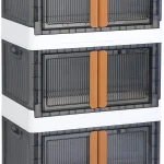 HAIXIN 3 Pack 19 Gal Collapsible Storage Bins with Lids & Door
