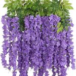 12 Pack Wisteria Flower Vines Garland, 3.75 Feet Artificial Flower Strings, Fake Hanging Flowers, Silk Wisteria Garland Flowers, Wisteria Vine for