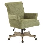 Megan Office Chair in Olive Green Fabric with Grey Wash Wood
