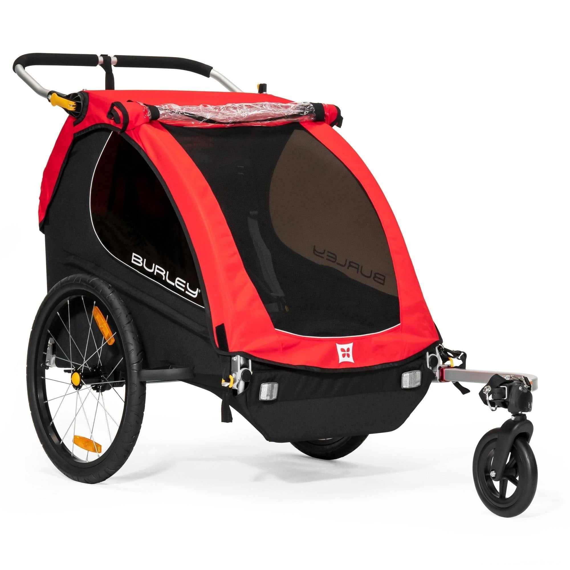 9ac9164b0ef153ba14bf9bfb4c859dc16bc5d89176d9c726b219ff65072d0426.jpg Burley Honey Bee Bike Trailer Red - MadeInUSA - Image 1