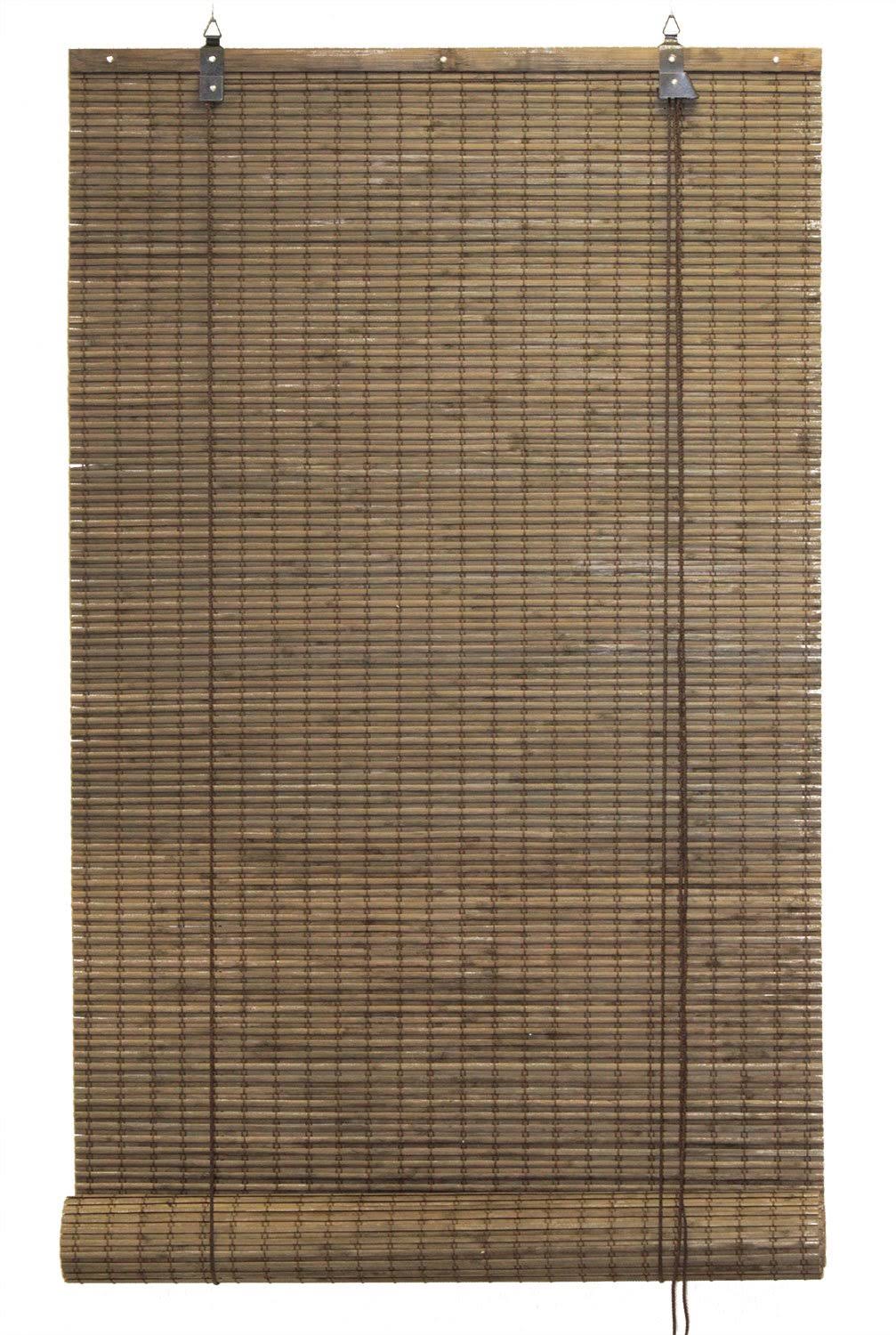 9ad5af423cb2883ce48a0bf677d191d6593cd98d80c3b366142075b64e2d8011.jpg Seta Direct, Bamboo Flat-Weave Sun-Filtering Roll Up Blind (30x66 inch, Espresso) - Image 1