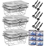 MAXYGIFT Disposable Chafing Dish Buffet Set, Food Warmers for Parties, Complete 33 Pcs of Chafing Servers with Covers, Catering Supplies with Full-Size Pans