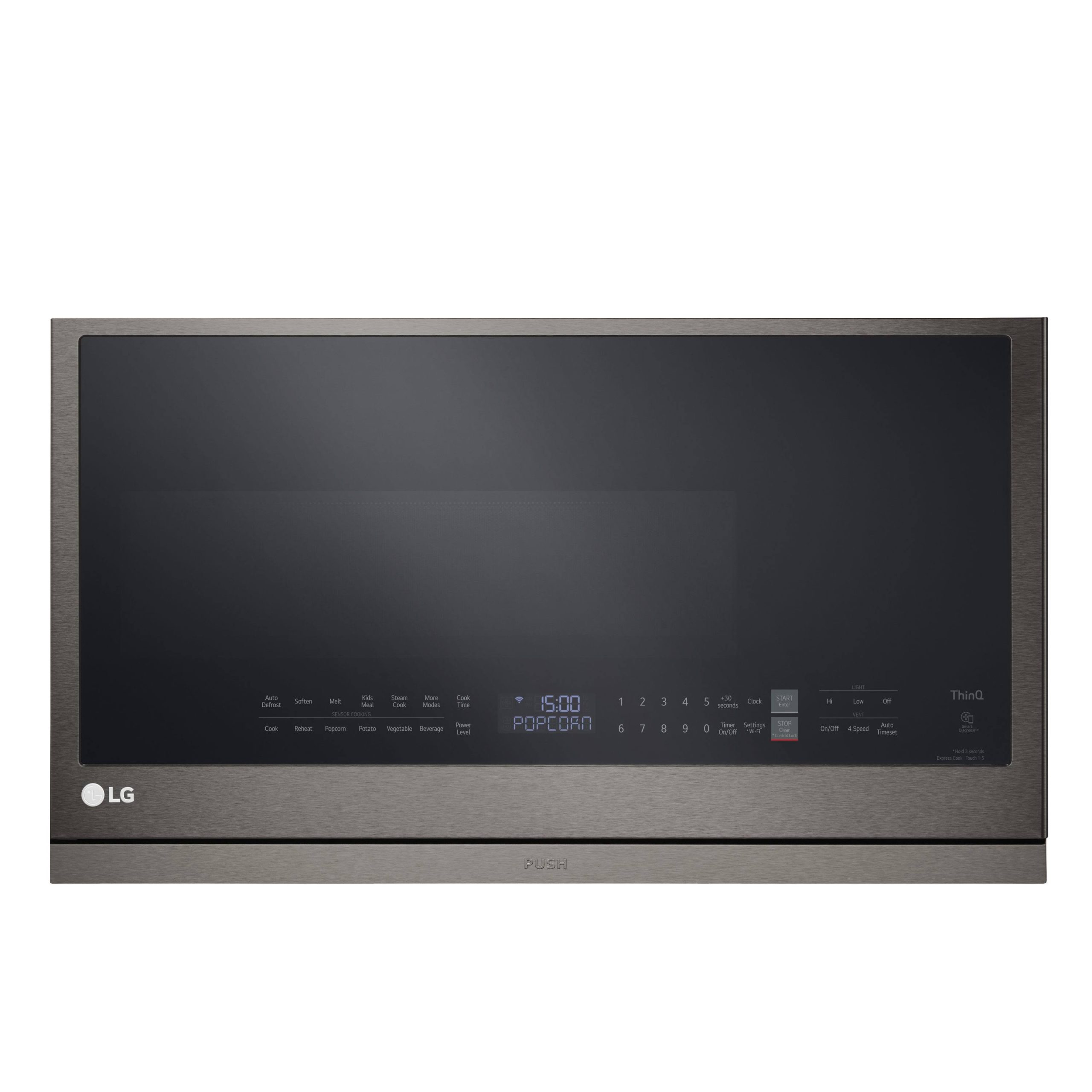 9aeee5ac0a1e2f6a0ddd0726ec883559a662f167d6cb0553581add6cb7b01203.jpg LG 2.1 Cu. ft. Black Stainless Over-The-Range Microwave - Image 1