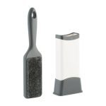 Mainstays Lint Remover Brush with Self Cleaning Cover, Grey and White, 10.4 x 3.2 x 1.7 inch, Size: 10.43 inch x 3.15 inch x 1.65 inch