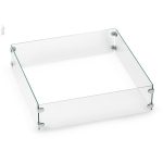 American Fireglass Tempered Glass Flame Guard for 36" Square Drop-In Fire Pit Pan