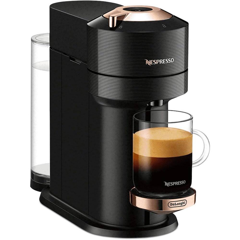 9b4244f7ae864cf96ab01770a6bbb50b1f2faf1f47e2e055ab404ecffb9b5512.jpg Nespresso Vertuo Next Coffee and Espresso Maker by De'Longhi, Deluxe Matte Black Rose Gold - Image 1