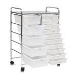 15 Drawers Rolling Storage Cart Organizer-Clear
