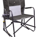 GCI Outdoor Freestyle Rocker XL Heavy Duty Portable Folding Camping Chair, Pewter Gray