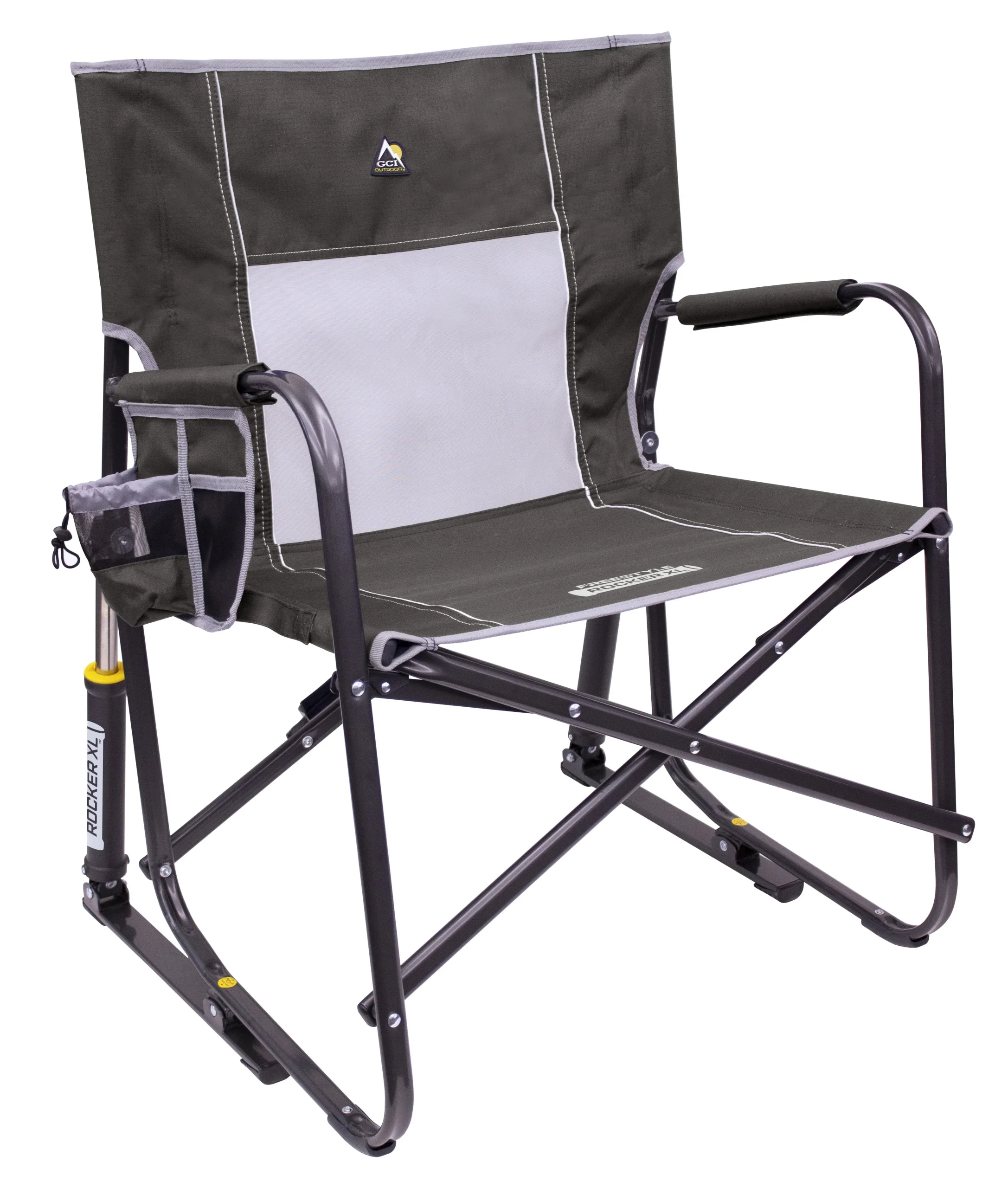 9b4e2185e1156f4d620cbd12f72611aef36fc048c6146b90255c5679e90a1709.webp GCI Outdoor Freestyle Rocker XL Heavy Duty Portable Folding Camping Chair, Pewter Gray - Image 1