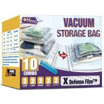 Hibag Space Saver Bags, Vacuum Storage Bags, 10-Pack Vacuum Seal Bags (2 Jumbo, 2 Large, 2 Medium, 2 Small, 2 Roll-Up) with