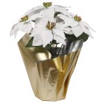 15.5" White Poinsettia in Gold Wrapped Pot by Ashland | Michaels