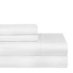 Pointehaven 400-Thread Count Pima Cotton Deep-Pocket Sheets, White, Queen