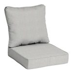Allen + Roth with STAINMASTER STAINMASTER 25-in x 25-in 2-Piece Grey Madera Linen Deep Seat Patio Chair Cushion Polyester | XQ02A02B-9C4