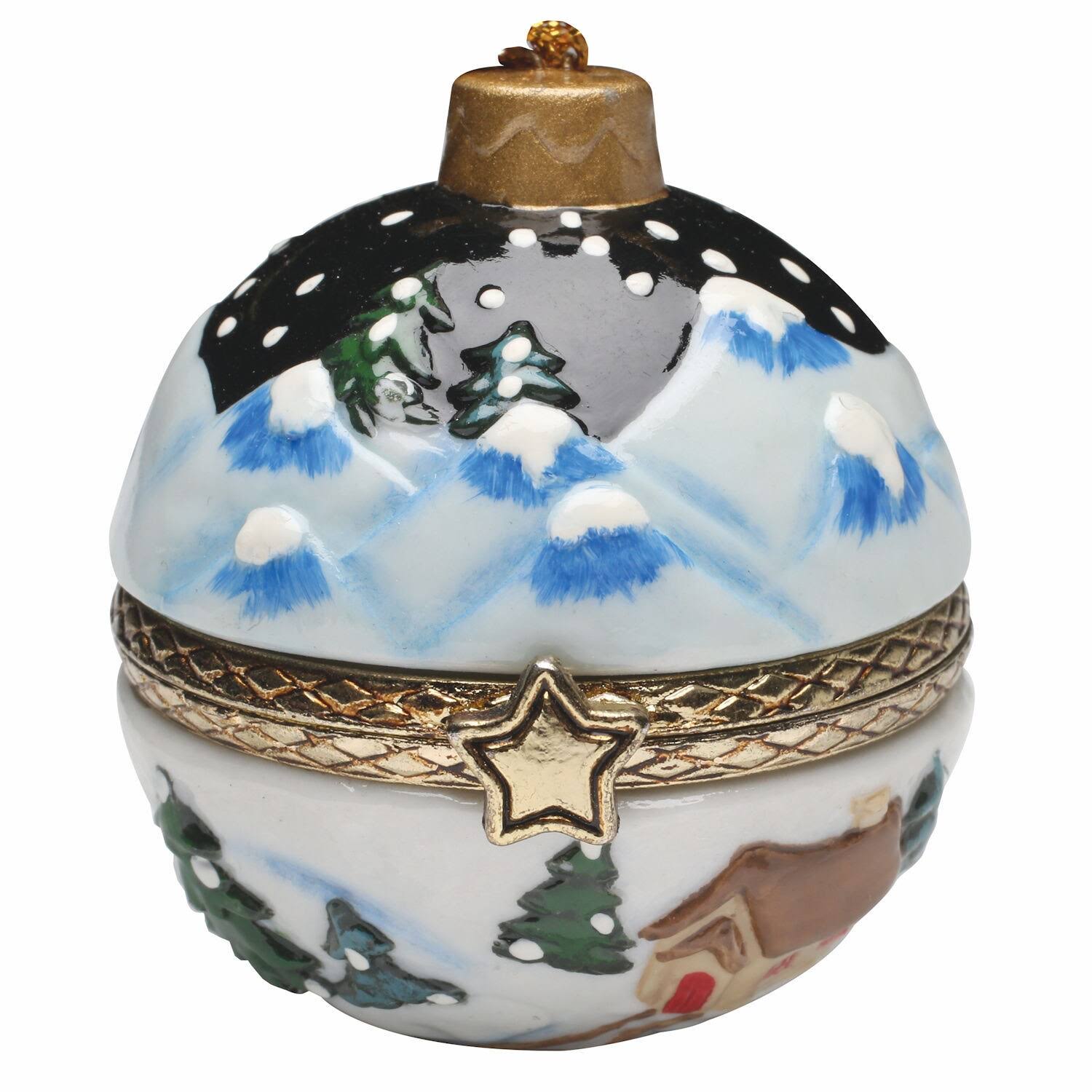 9bce197e02dfce50c46a3828bd4f7b229b12449072824fea96c3409d94990325.jpg Christmas Decoration - Porcelain Surprise Ornaments Box - Winter Night - Image 1