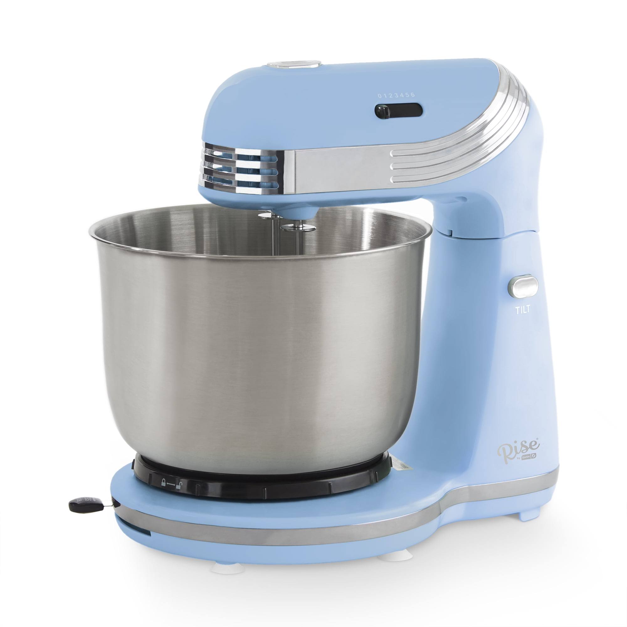 9c2645bf54d1020726df2fc5ca9c34d3fbd1ea13506c20e940c1d63e8e535ce7.jpg Rise by Dash 6 Speed Stand Mixer - Sky Blue - 3 qt - Image 1