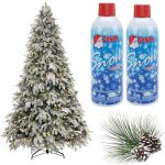 Prextex Winter Textured Snow Spray - Pack of Two 13 oz Aerosol Bottles, Artificial Snow Decoration Tree and Frosted Windows Holiday Winter Crafts