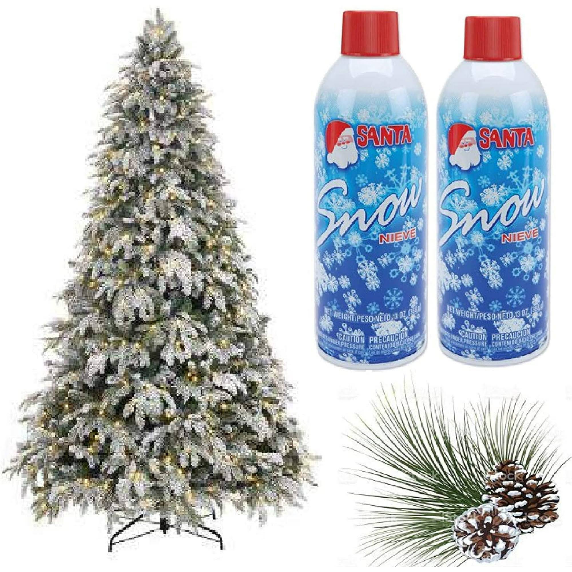 9c29295f41adb303dcc15d88599194d6fc481ff956bea15188c33c7daa91744b.jpg Prextex Winter Textured Snow Spray - Pack of Two 13 oz Aerosol Bottles, Artificial Snow Decoration Tree and Frosted Windows Holiday Winter Crafts - Image 1