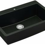 Karran Quartz 33 in. Large Single Bowl Drop-In Kitchen Sink in Black QT-812