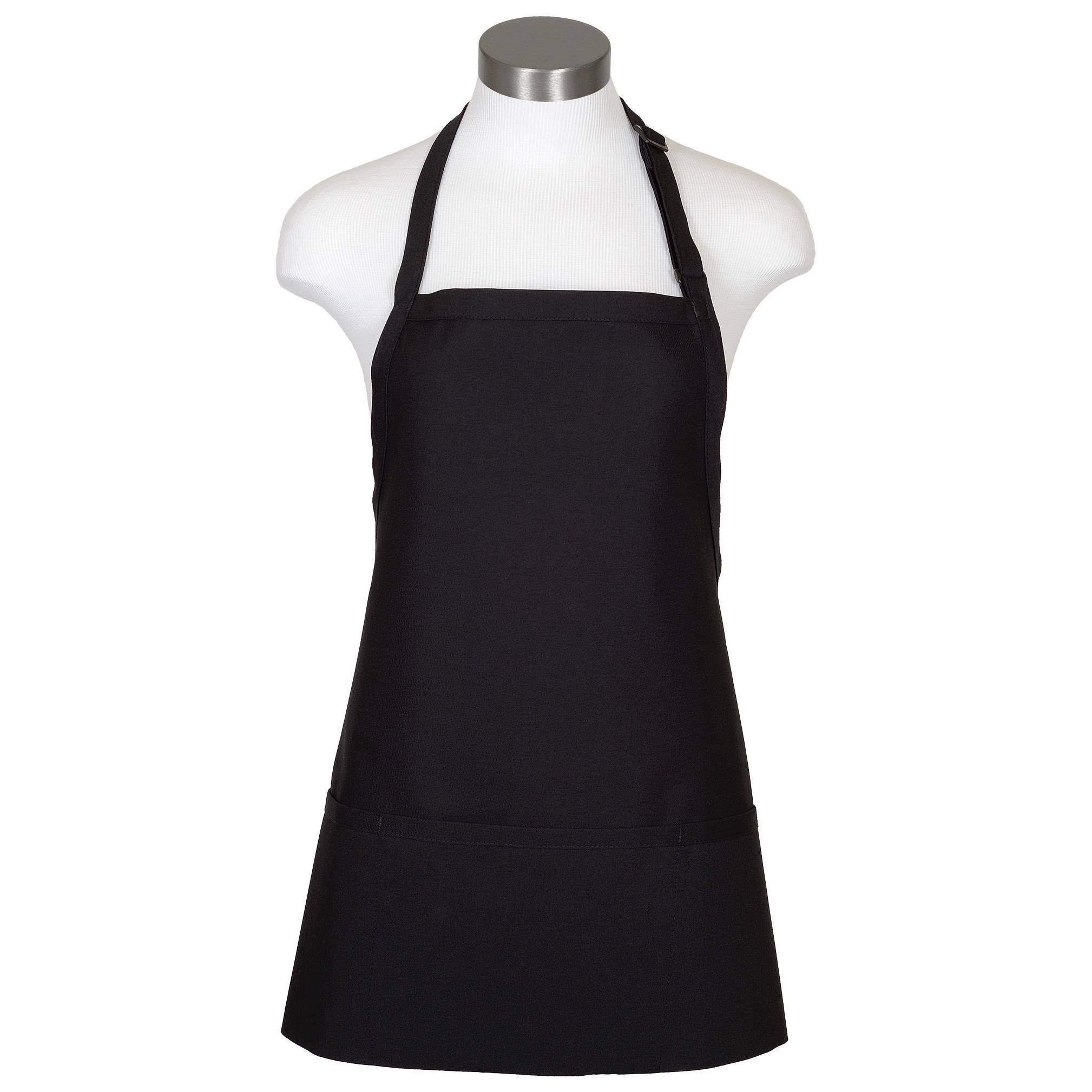 Apron- Black 3 Pocket Bib Apron