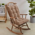 Sweet Home Collection Velvet Ribbed Non Slip Rocking Chair Cushion 2 Piece Set