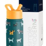 Simple Modern Kids Water Bottle with Straw Lid | Insulated Stainless Steel Reusable Tumbler for Toddlers, Boys | Summit | 14oz, Dog Days