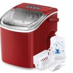 R.W.FLAME Countertop Ice Maker Portable Ice Machine with Handle, Self-Cleaning Ice Makers, 26Lbs/24H, 9 Ice Cubes Ready in 6 Mins for Home Kitchen Bar