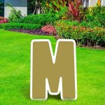 Gold Letter (M) Corrugated Plastic Yard Sign, 24in Birthday Party