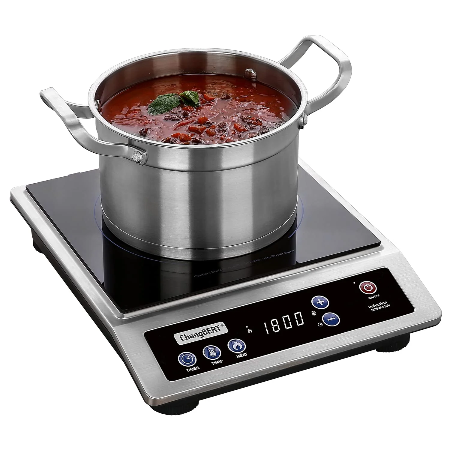 9c876c5984d221ddddc91419cf90bc726739b4659778a8c7e98d26d66c647ddb.webp ChangBERT 1800W Induction Cooktop. Commercial Portable Cooker - Image 1