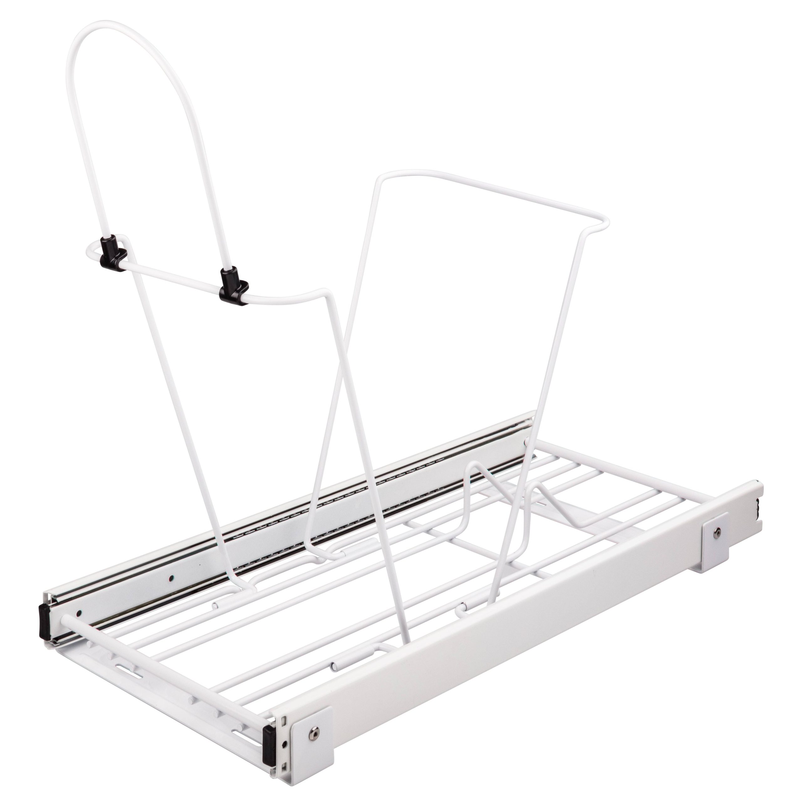 9ca929f488887f62eb6f9bae01610af14de8fc104a68eb315c11b523a953318b.jpg Hardware Resources Can-Ebmsw-R Pullout Waste Container System, White - Image 1