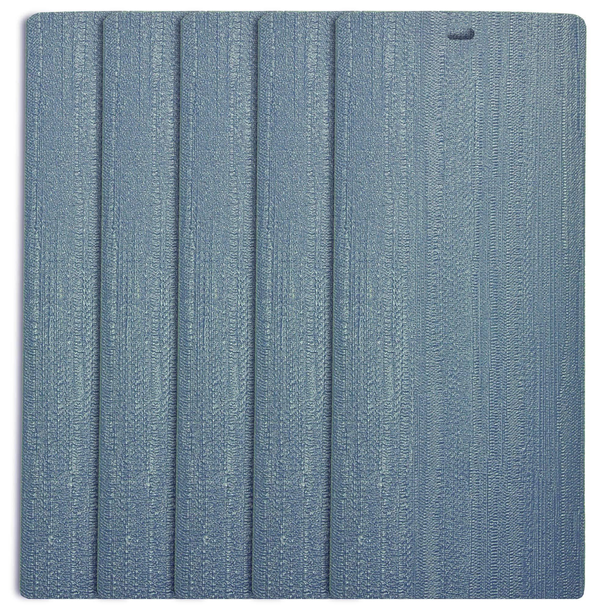 9cae47cbc242ded53960d4a2ec5666395d6842b392cfaf1f00f4a66d1c649ad3.jpg Dalix Arctic Blue Vertical Blind Texture Slats Window Size 70.5 Qty 5 Pack - Image 1