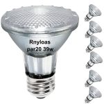 H&Z PAR20 Flood 39W 120V 480 Lumens, High Output 6 Pack 39W PAR20 Halogen Bulb (equivalent PAR20 50W Halogen Bulb), Long Last
