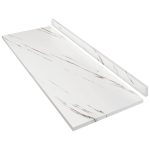 ROOMTEC Laminate Countertop, Butcher Block Countertop with Full Wrap Edge & Backsplash for DIY Table Top, Kitchen Countertop, Washer Dryer Counter