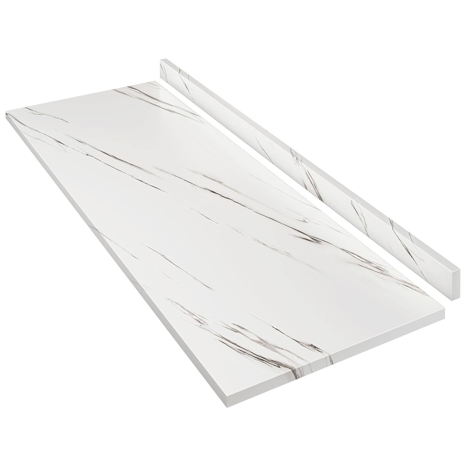 9cba9f808db885bab98f9c2ae41345dd0ca443f82b5798484a04e7235bc83c12.jpg ROOMTEC Laminate Countertop, Butcher Block Countertop with Full Wrap Edge & Backsplash for DIY Table Top, Kitchen Countertop, Washer Dryer Counter - Image 1