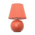 Simple Designs Orange Mini Ceramic Globe Table Lamp