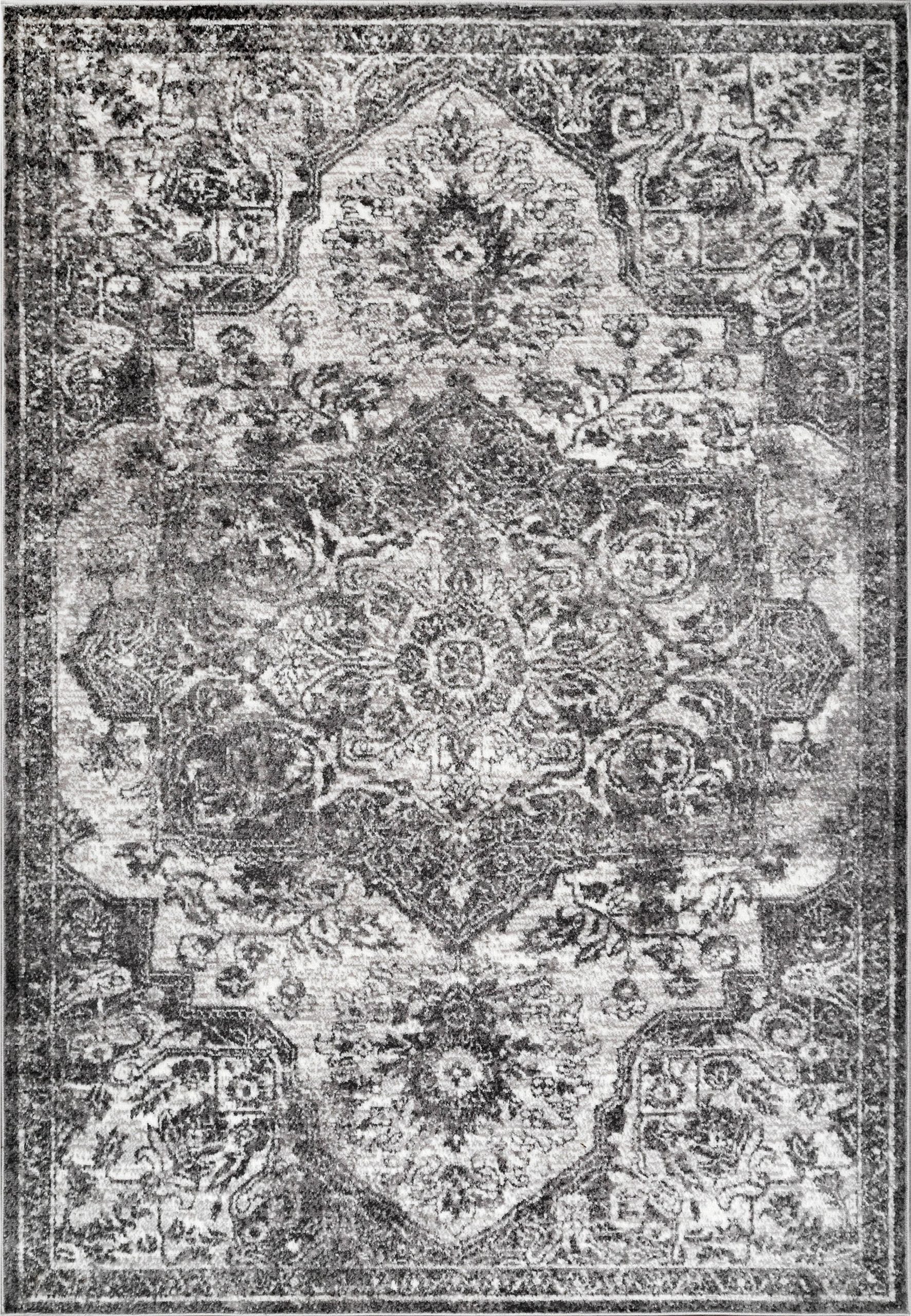 9cc6126d9c64a0d583b3d70499246b36bcf1c985ab12d62fc92a009598ebc996.jpg nuLOOM Maryanne Medallion Gray 8 ft. x 10 ft. Area Rug - Image 1