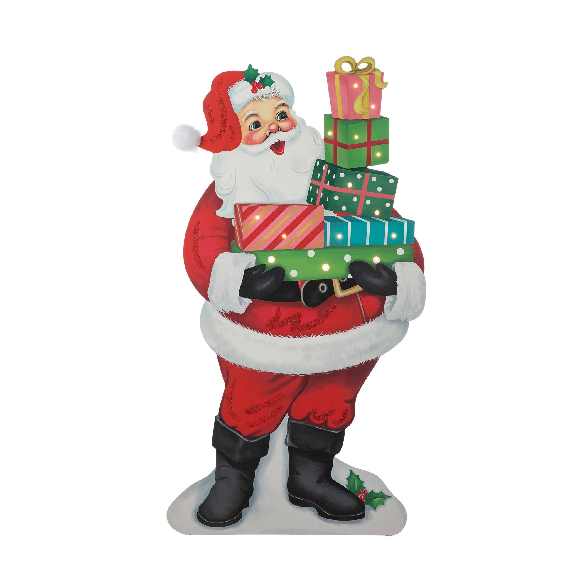 9ccf4dfd405a9bba400e882eeec7d0c1bb53b9b1bb4fe01b537447b8d1cdb7f3.jpg Glitzhome 36"H Wooden Santa Gifts Porch Decor - Image 1