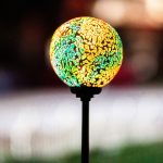 Better Homes & Gardens Solar Powered Green Mosaic Glass Gazing Stake Light