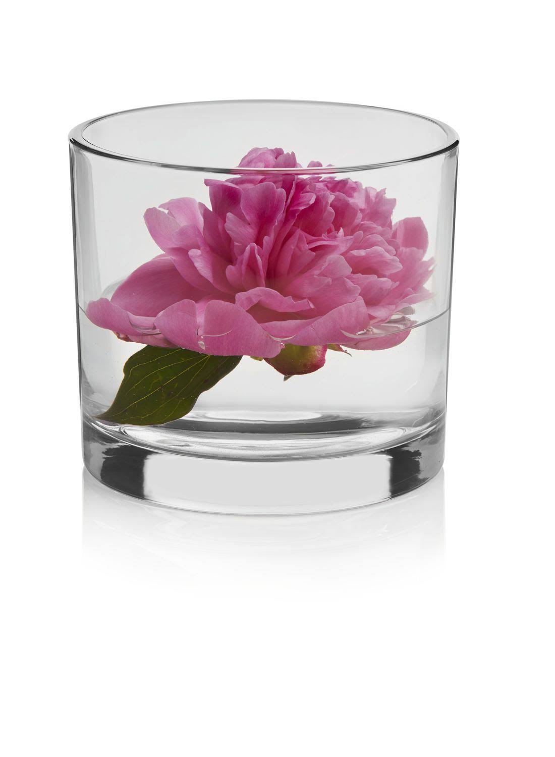 9d04f0680adfe8118cf92f3e7088cab0b3f4d256854791841ab9895329ef76a4.jpg Crisa by Libbey Glass Capstan Vase Cylinder 4.5" - Image 1