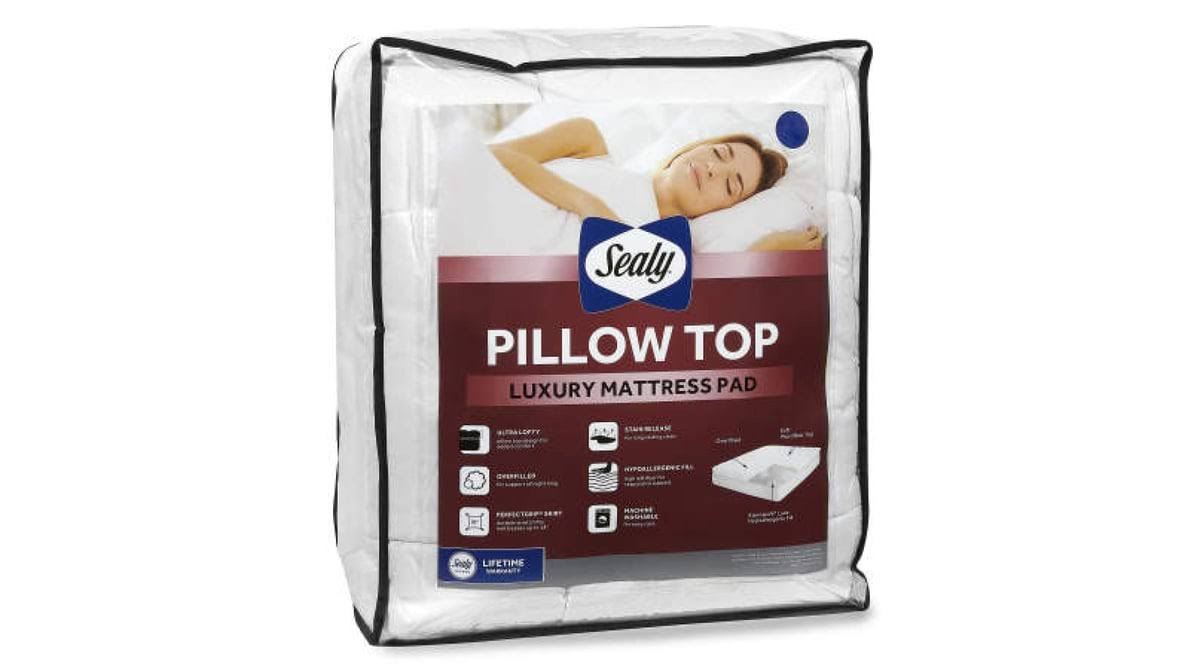 9d17a9cbef7e931ee3cb1bbfc88f70d2adaf7fa3e375078078f7040263c24b6e.jpg Sealy - King Pillow Top Luxury Mattress Pad - Image 1