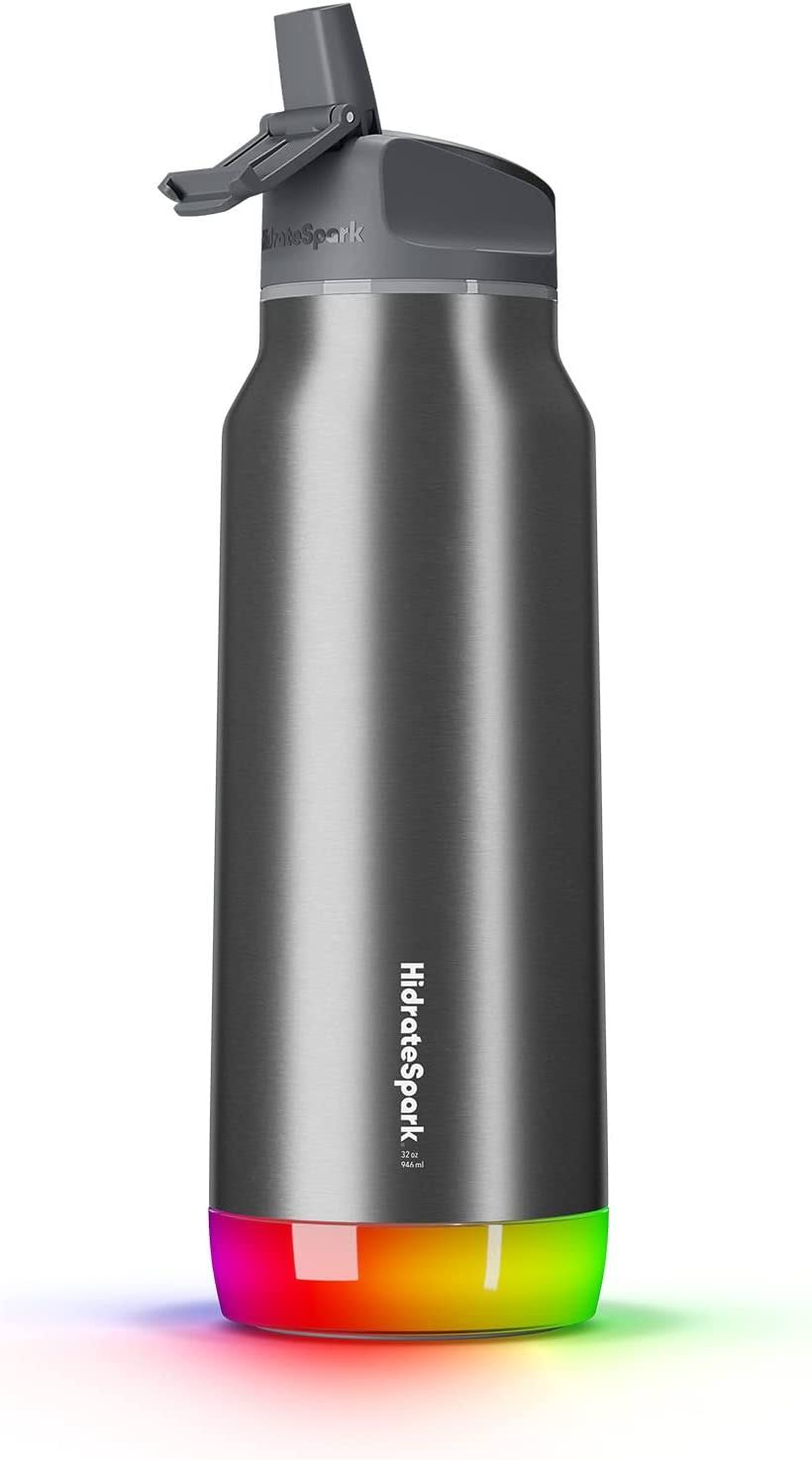 9d22cf41344729d8a6d1c77d8d3315e3d537f0e5d15e05ee2233cd9d4f4f2fd5.jpg HidrateSpark Pro 32-Ounce Stainless Steel Smart Water Bottle w/ Straw - Image 1