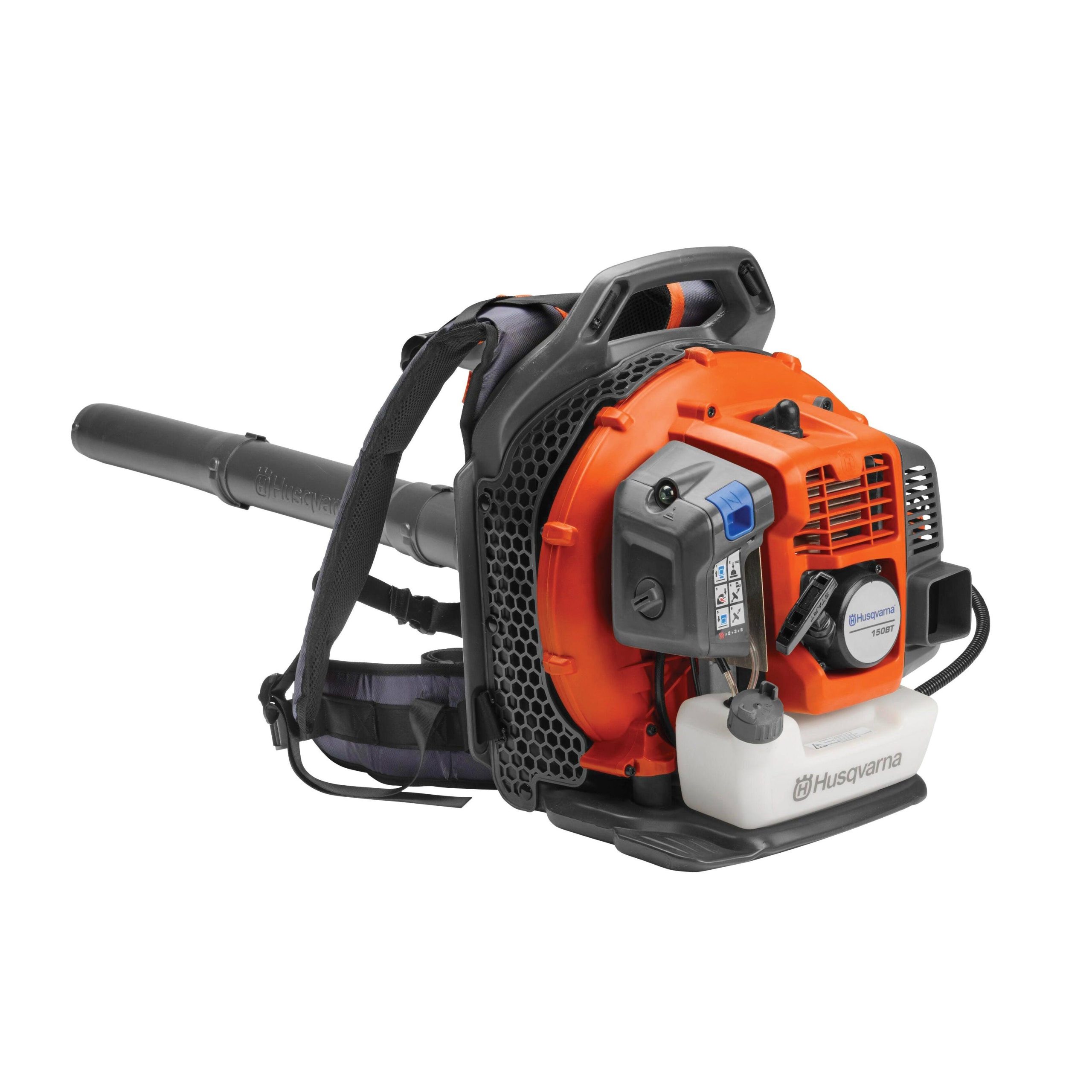 9d47a397bfaa0a070a46e2d85c406c68ced853895cbc7feaf1762066a7110da0.jpg Husqvarna 150BT GAS Backpack Leaf Blower - Image 1