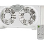 Holmes 9" Twin-Blade 3-Speed Digital Window Fan with Remote ,White