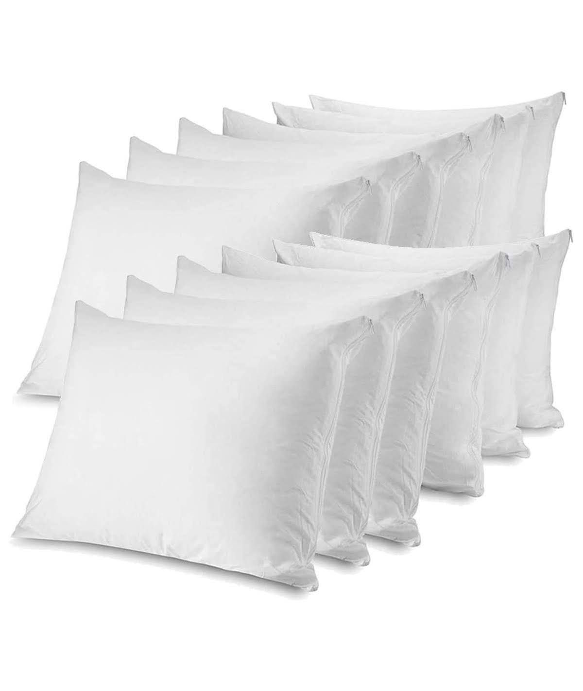 9d50281260bfa8a166761b092c8d28a97c31ccf8f5384a570f2b5bab291db8be.jpg CIRCLESHOME Zippered Pillow Protectors 12 Pack Standard100% Cotton Breathable Pillow Covers - Image 1